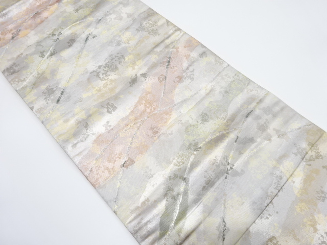 アンティーク　引箔　遠山模様織り出し袋帯（材料）